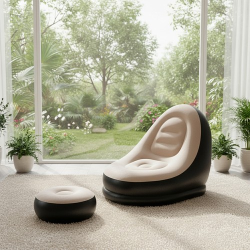 Inflatable chair with ottoman - inflatable,