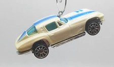 Christmas Ornament for Chevy Corvette Stingray White Blue Stripe