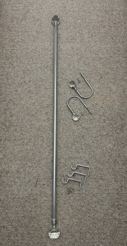 Silver chrome curtain pole - silver,