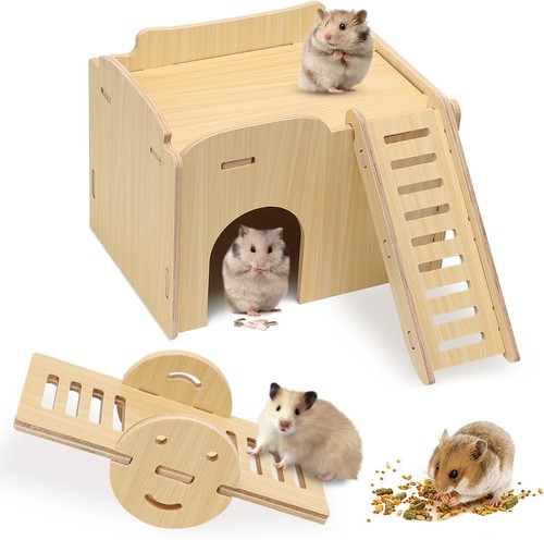 Wooden hamster house with - wooden,