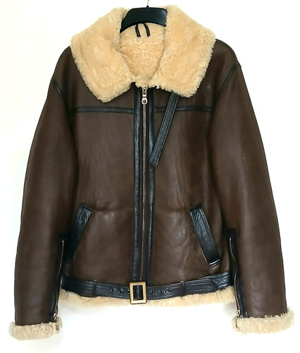 Vgc sheepskin bomber - sheepskin, b-3