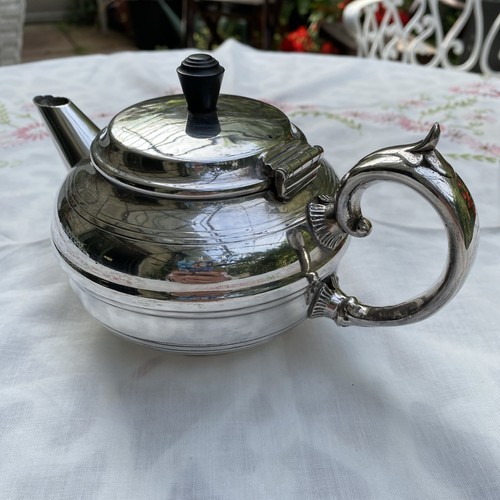 Vintage silver plate teapot - silver,
