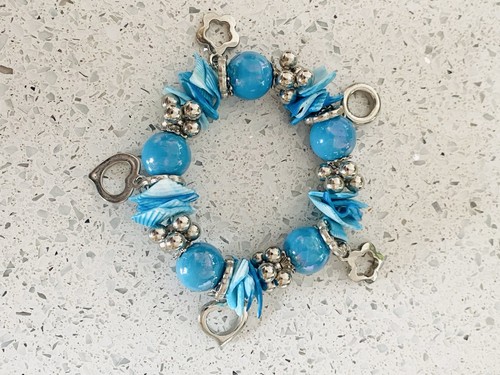 Blue chunky bracelet - blue,