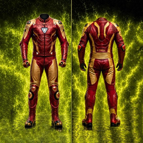 Iron biker suit leather - iron,