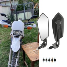 Pair Clear Side Mirrors Rearview Black Wing For Suzuki DRZ400 DRZ 400SM DR650
