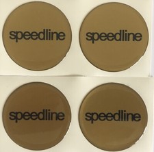 SPEEDLINE ALLOY WHEEL CENTRE CAP DOMED STICKERS X4 HUB SUB GOLD BLUE ALL SIZES