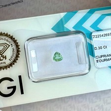 IGI CERTIFIED PARAIBA Cuprian Tourmaline Light Green 0.30ct Trillion RARE Gem