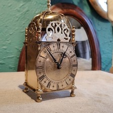 Antique Smiths Vintage Working Brass Mantle Clock Bell Bracket Large Quartz V