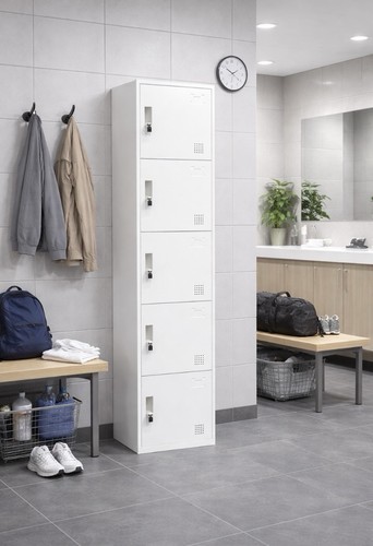 Door steel locker - 5, white