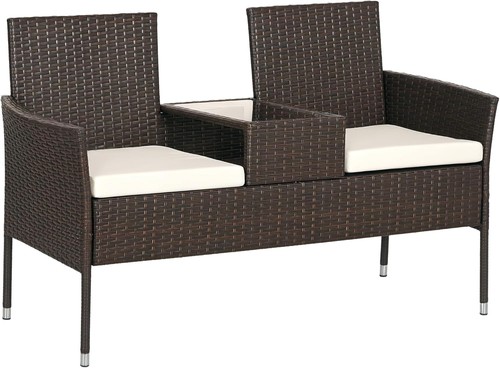 Rattan garden sofa bench - sofa, 2