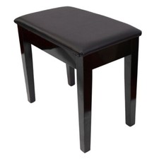 Piano Stool with Book Storage, PRELUDE Polished Black