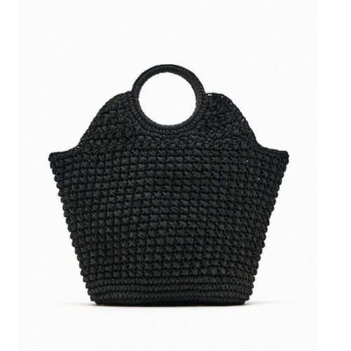 Zara black woven - zara, bag
