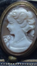 Antique Vintage Edwardian 1920-s Cameo Rolled Gold Brooch - Beautiful!