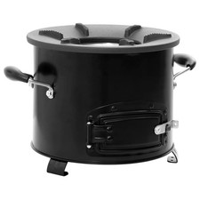 Camping Wood Stove Black Metal