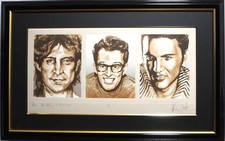 Ronnie Wood “Triptych IV – John, Buddy & Elvis II” Hand Signed Lithograph...