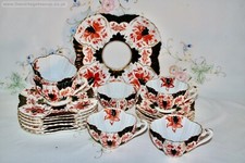 EXTREMLY RARE c1880 Wileman Tea Set Shelley China Japan 84175 Alexandra 6 Cup