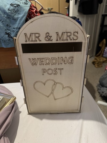 Mrs wedding post box - &,
