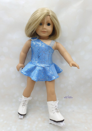 Blue silver skating dress - silver,