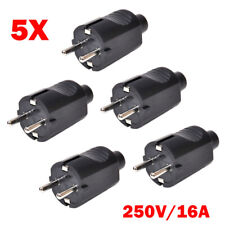 5x Euro Schuko Plug Rewireable