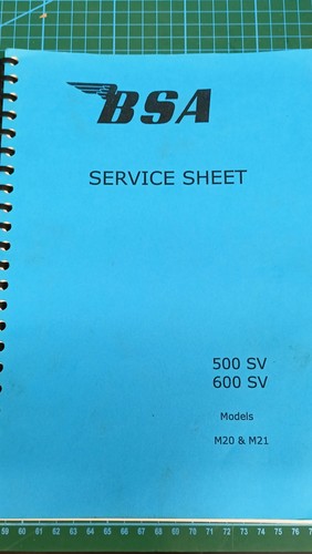Bsa m20 m21 service sheets - m20,,