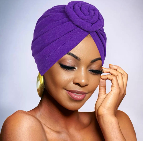 Women purple turban - purple, head