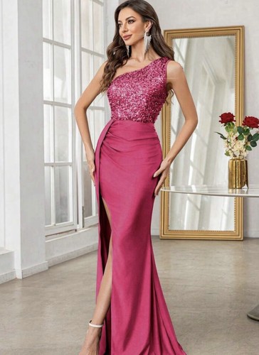 Pink one shoulder - 💖pink, prom