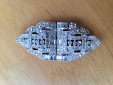 Women's Vintage 30's Coro Duette Rhinestone Convertible Pin To Dress Clips 