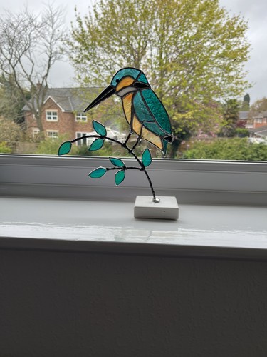 Stained glass kingfisher - glass,