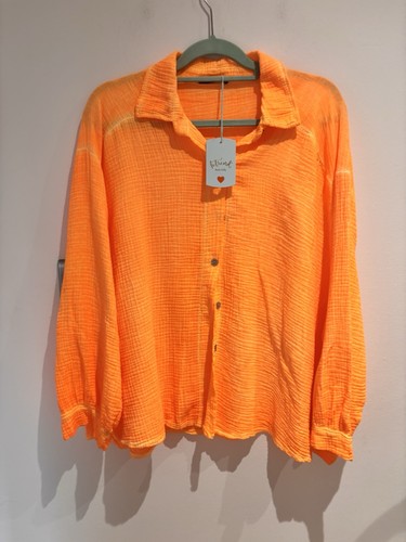 New orange cheesecloth shirt - orange,