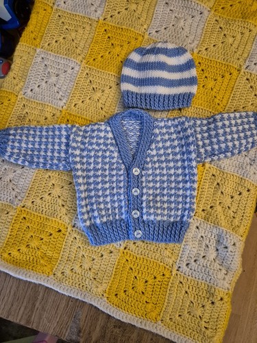 Hand knitted baby cardigan - hand,