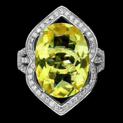 Silver ring citrine genuine - ring,