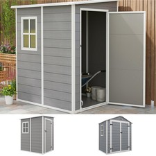 Plastic Garden Shed, Lockable Tool Storage House Lean to Shed with Vent