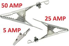 NEW Crocodile Alligator Clips Small Large 5amp 25amp 50amp Battery Electric Test