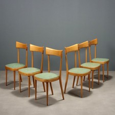 Vintage Chairs Beech Leatherette Design Italy 1960s Originals