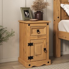 Corona Bedside Cabinet Pot Cupboard 1 Door Table Mexican Pine Nightstand