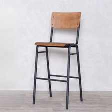 WOODEN BAR STOOL BLACK FRAME STOOL BREAKFAST BAR STOOL COUNTER STOOL