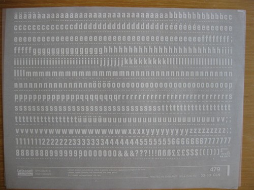 Sheet letraset low num - x,