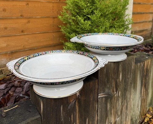 Pair vintage bowls dishes - vintage,