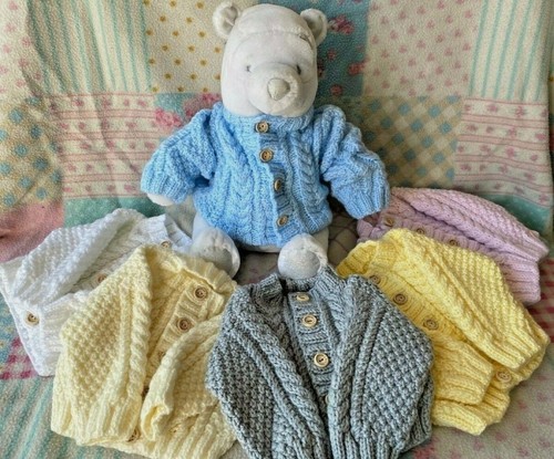Hand knitted aran new - hand, born