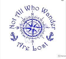 1 X LARGE Compass Sticker Decals - Caravan Camper Van, Boat. 450mm By 450mm