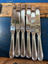 CHINACRAFT London Silver Plate X 6 Dinner Knives 22 Cm BEADED Georgian 