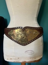 Christian Dior Rare championship Belt Brass On Tan Leather Medium