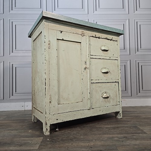 Antique painted pine cupboard - pine,