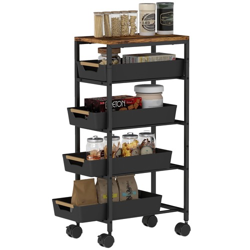 Homcom kitchen storage trolley - homcom,