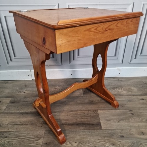 Vintage pine sloped desk - vintage,
