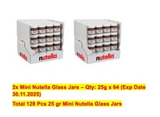 2xFerrero Nutella Glass Jars – Qty: 25g x 64 (Exp Date 30.11.2025) Total 128 Pcs