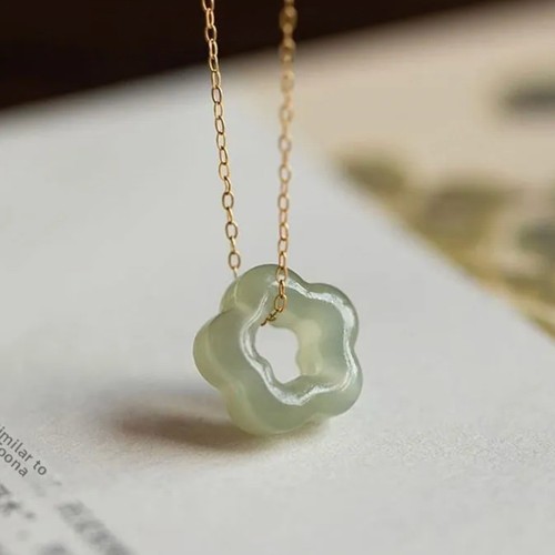 Hetian jade flower pendant - jade,