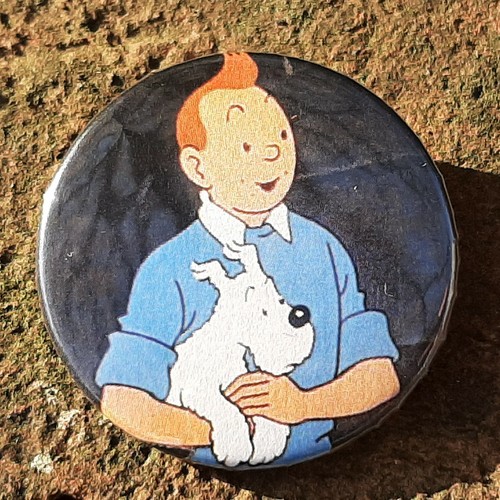 Tintin and snowy 38mm badge - tintin,