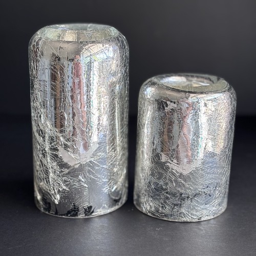 Handblown silver crackle - silver,