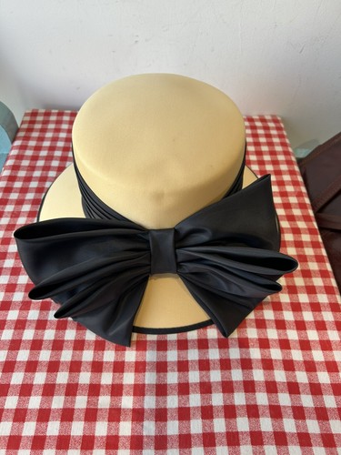Vintage hat cream colour with - vintage,